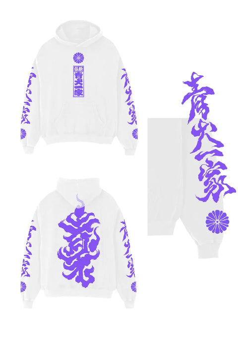 Crew Hoodie (White / Purple)