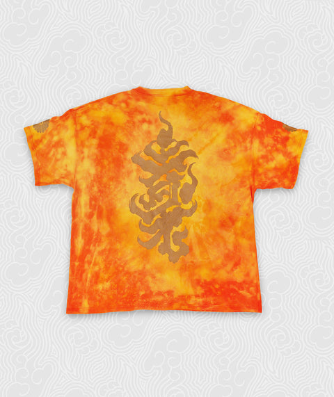 Oversized fit Tee - Gold Bonji / Orange Tie n Dye