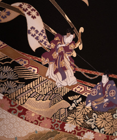 Kakémono en tissus japonais, illustration : l'Archer