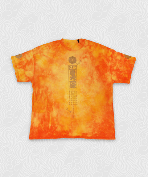 Oversized fit Tee - Gold Bonji / Orange Tie n Dye