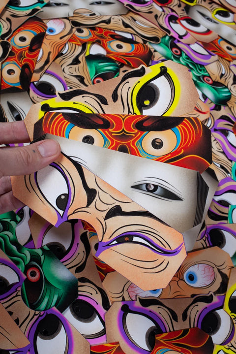 Japanese Masks (Handmade paper traditional toys)