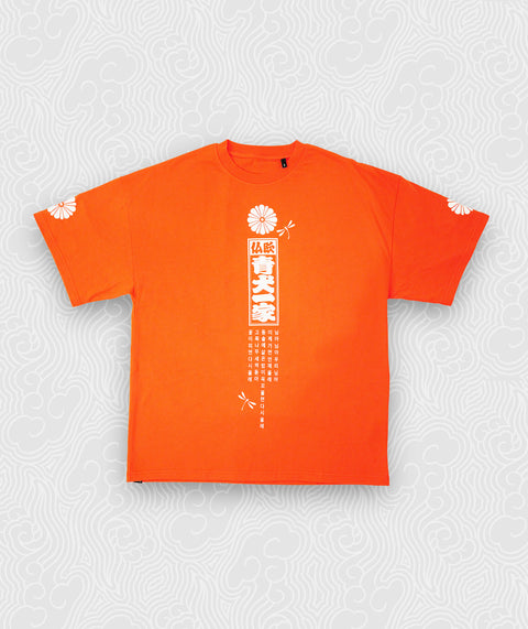 Oversized fit Tee - Orange / Glow in the Dark Bonji