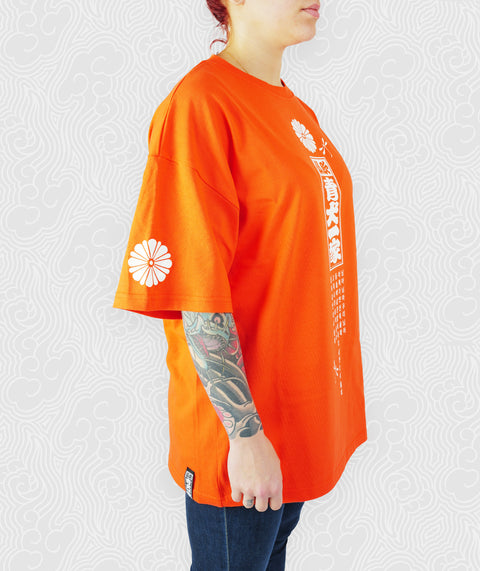 Oversized fit Tee - Orange / Glow in the Dark Bonji