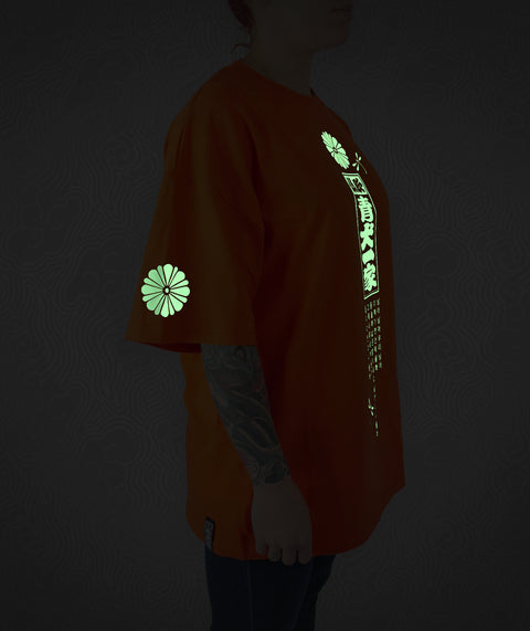 Oversized fit Tee - Orange / Glow in the Dark Bonji