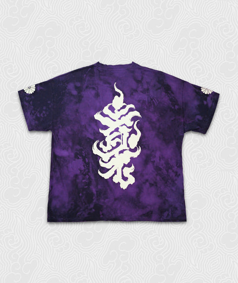 Oversized fit Tee - Glow in the Dark Bonji / Purple Tie n Dye