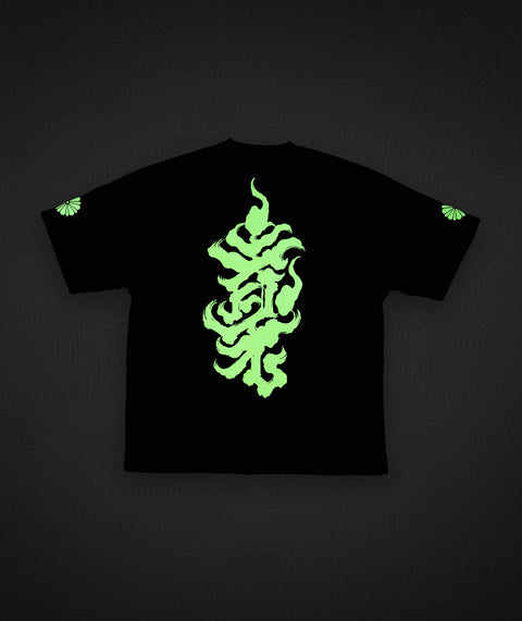 Oversized fit Tee - Black / Glow in the Dark Bonji