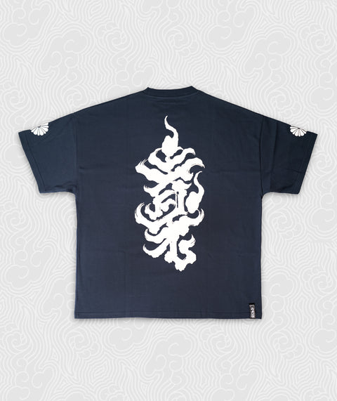 Oversized fit Tee - Navy / Glow in the Dark Bonji