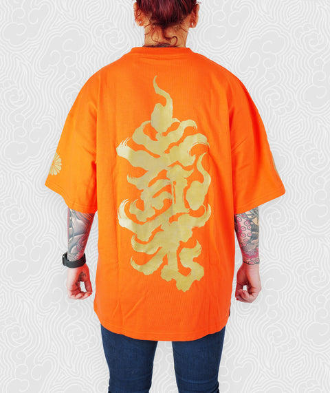 Oversized fit Tee - Orange / Gold Bonji