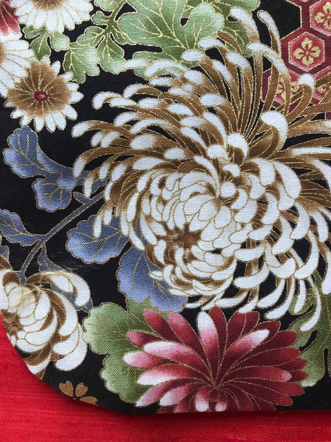 Sac Tokyo, Motifs Kikko, grosses fleurs de chrysanthèmes et de pivoines