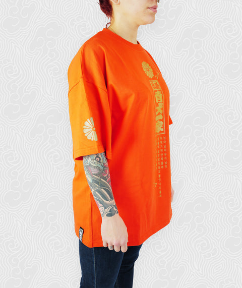 Oversized fit Tee - Orange / Gold Bonji