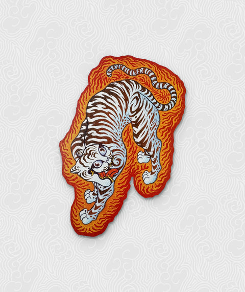 Sticker (1) Tigre Coréen Traditionnel 호랑이 (Kraft)